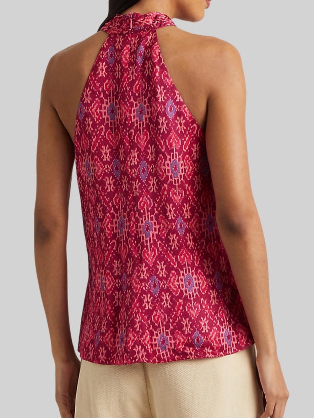 Lauren Ralph Lauren Shantung Halter Blouse - Picture 3 of 11